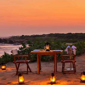 Uga Chena Huts Yala - Luxury Sri Lanka Honeymoon packages - Private dining