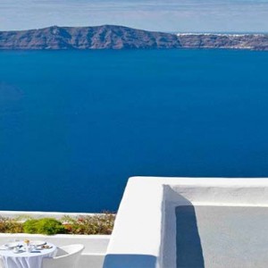 Cliff Side Suites Santorini - Luxury Greece Honeymoon Packages - aerial view of aegean sea1