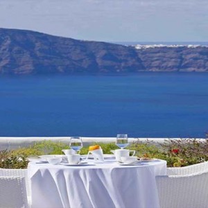 Cliff Side Suites Santorini - Luxury Greece Honeymoon Packages - breakfast and dining