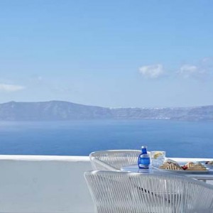 Cliff Side Suites Santorini - Luxury Greece Honeymoon Packages - breakfast views