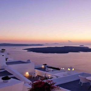 Cliff Side Suites Santorini - Luxury Greece Honeymoon Packages - sunset view