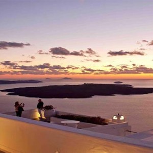 Cliff Side Suites Santorini - Luxury Greece Honeymoon Packages - sunset views