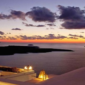 Cliff Side Suites Santorini - Luxury Greece Honeymoon Packages - sunset views1