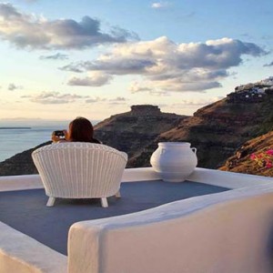 Cliff Side Suites Santorini - Luxury Greece Honeymoon Packages - sunset views2