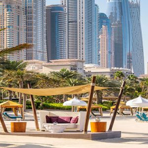 Dubai Honeymoon Packages One&Only Royal Mirage Beach Jetty Cabana Skyline