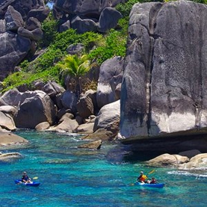 kayaking - six senses zil pasyon - luxury seychelles honeymoon packages