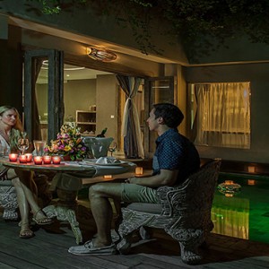 Blue Karma Seminyak - Luxury Bali Honeymoon packages - romantic dining in suite