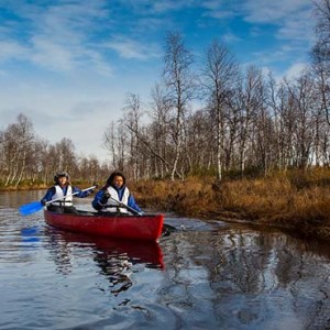 Kakslauttanen Arctic Resort - Luxury Finland Honeymoon Packages - canoeing