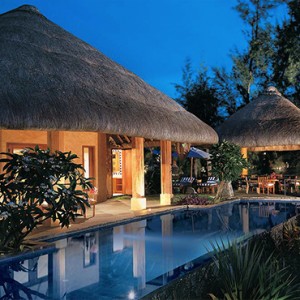 Mauritius Honeymoon Packages The Oberoi Mauritius Presidential Villa With Private Pool Exterior At Night