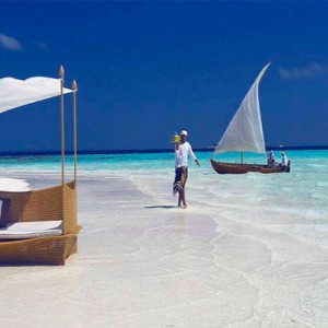 Baros Maldives - Luxury Maldives Honeymoon Packages - sandbank cabana