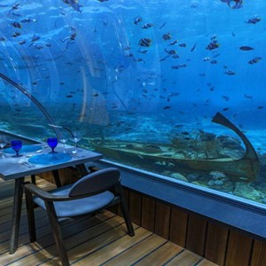 Hurawalhi Island - Luxury Maldives Honeymoon Packages - underwater restaurant