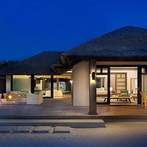 JA Manafaru - Luxury Maldives Honeymoon Packages - One bedroom beach suites with private pools exterior at night