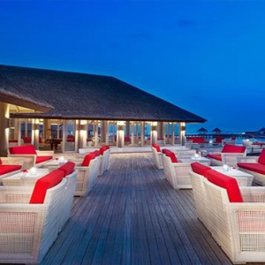 JA Manafaru - Luxury Maldives honeymoon packages - Horizon lounge outdoor at night