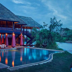 Jetwing Vil Uyana - Luxury Sri Lanka Honeymoon Packages - Restaurant at night