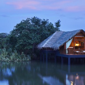 Jetwing Vil Uyana - Luxury Sri Lanka Honeymoon Packages - Water Dwelling Exterior at night