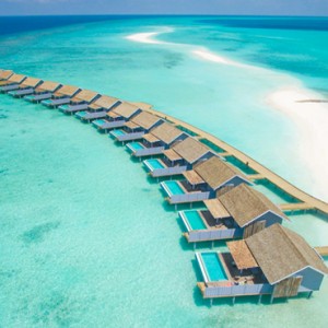 Kuramathi Maldives - Luxury Maldives Honeymoon Packages - Aerial View of overwater villas