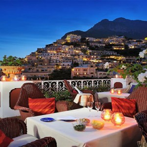 Le Sirenuse - Luxury Italy Honeymoon Packages - dining with a view