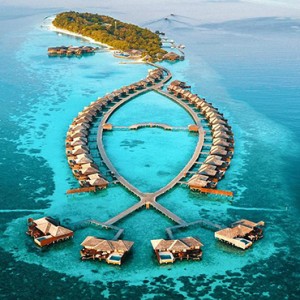 Lily Beach Resort and Spa at Huvahendhoo - Luxury Maldives Honeymoon Packages - aerial view2