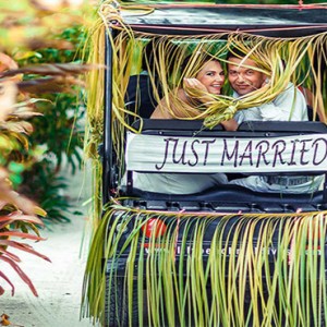 Lily Beach Resort and Spa at Huvahendhoo - Luxury Maldives Honeymoon Packages - wedding car