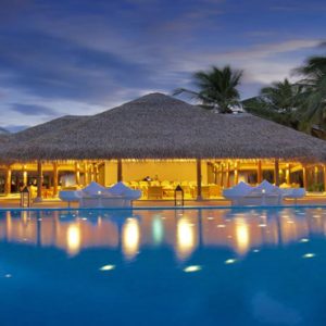 Maldives Honeymoon Packages Maafushivaru Pool At Night