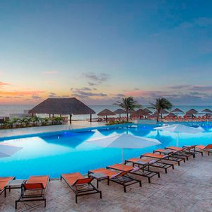 Mexico Honeymoon Packages Moon Palace Cancun Mexico Weddings Pool At Sunset