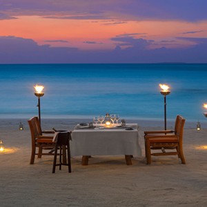 Milaidhoo Island Maldives - Luxury Maldives Honeymoon Packages - private beach dining