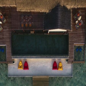 Ozen by Atmosphere at Maadhoo Island - Luxury Maldives Honeymoon Packages - OZEN Water suite aerial view