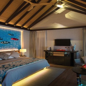 Ozen by Atmosphere at Maadhoo Island - Luxury Maldives Honeymoon Packages - Wind villa with pool interior bedroom1