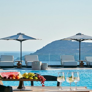 Royal Myconian Hotel and Thalassa Spa - Luxury Greece Honeymoon Packages - Camares Pool Restaurant