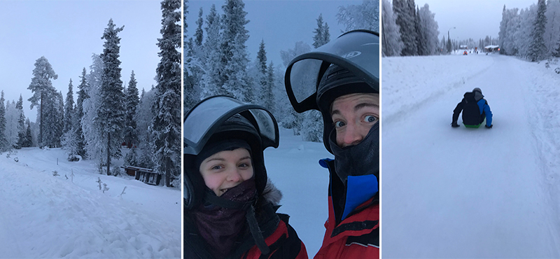 snow mobiling - abbie visits lapland - lapland honeymoon packahes
