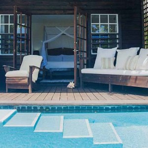 Keyonna Beach - Luxury Antigua Honeymoon Packages - Looking Into Beachfront Pool Cottage