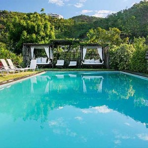 Keyonna Beach - Luxury Antigua Honeymoon Packages - Resort pool seen from beach