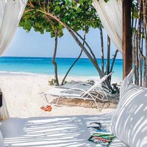 Keyonna Beach - Luxury Antigua Honeymoon Packages - View from inside bali bed