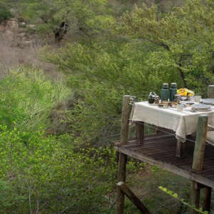 Lion Sands Game Reserve - Luxury South Africa Honeymoon Packages - Kingston treehouse dining