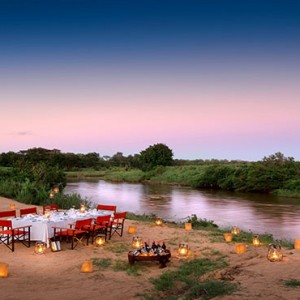 Lion Sands Game Reserve - Luxury South Africa Honeymoon Packages - Tinga lodge outdoor dining