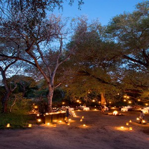 Lion Sands Game Reserve - Luxury South Africa Honeymoon Packages - bush dinner