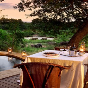 Lion Sands Game Reserve - Luxury South Africa Honeymoon Packages - lodge private dining