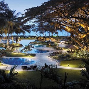 Malaysia Honeymoon Packages Shangri La Rasa Sayang Resort Garden Wing Pool In Evening