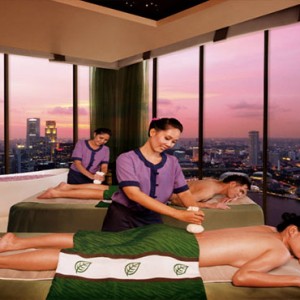 Marina Bay Sands - Luxury Singapore Honeymoon Packages - couple spa massage with a view