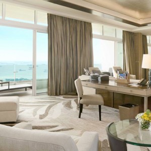 Marina Bay Sands - Luxury Singapore Honeymoon Packages - Marina Suite living area