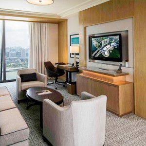 Marina Bay Sands - Luxury Singapore Honeymoon Packages - Orchid Suite living area