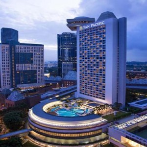 Pan Pacific Luxury Singapore Honeymoon Packages Hotel Aerial View At Night