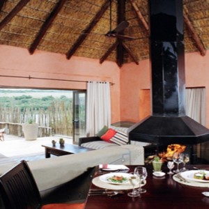 Pumba Private Game reserve - Luxury South Africa Honeymoon Packages - water lodge dining area