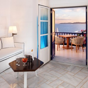 Sea View suite Separate living Room 2 - Mykonos Grand Hotel and Resort - luxury Greece honeymoon Packages