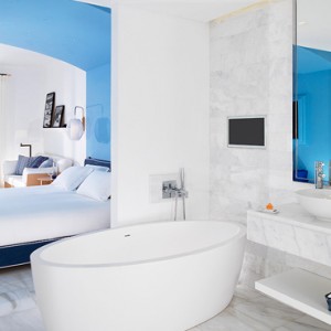 Sea View suite Separate living Room 3 - Mykonos Grand Hotel and Resort - luxury Greece honeymoon Packages