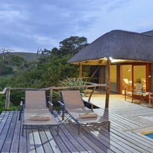 Shamwari Game Reserve - Luxury South Africa Honeymoon Packages - Bayethe Tented lodge exterior pool