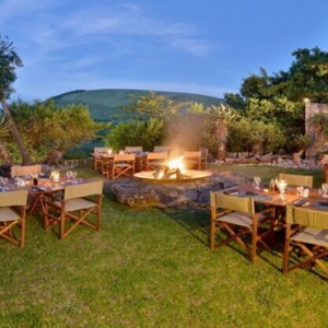 Shamwari Game Reserve - Luxury South Africa Honeymoon Packages - Bayethe Tented lodge outdoor area