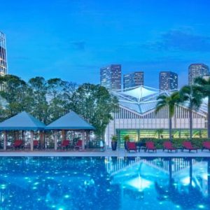 Swimming Pool At Night PARKROYAL COLLECTION Marina Bay Singapore Honeymoon Packages