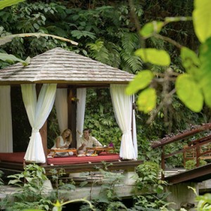 Bali Honeymoon Packages Hanging Gardens Of Bali Dining By Ayung River