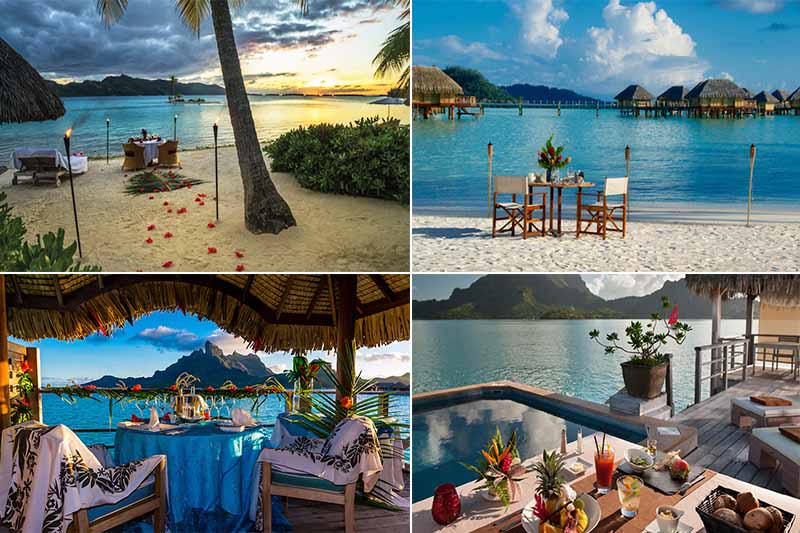 bora bora blog - Couple romantic dining